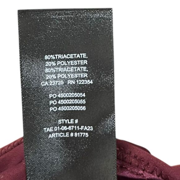 Babaton Satin Cargo Pants Women’s Size 00 Burgundy Utility Trousers Y2K - Picture 13 of 14